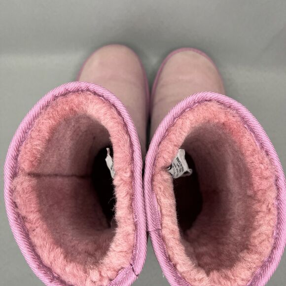 Womens UGG Boots Sz 7 Classic Short Light Pink Suede Wool - Picture 8 of 10